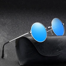 

Retro Punk Round Polarized Sunglasses Men Luxury Mirrored Classic Steampunk Metal Sunglass Stylish Oculos De Sol Masculino Uv400
