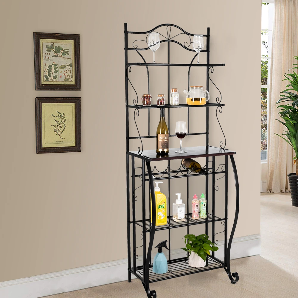 5-Tier Metal Kitchen Rack Bakers Decoration Storage Shelf for Kitchen VJ-Drop