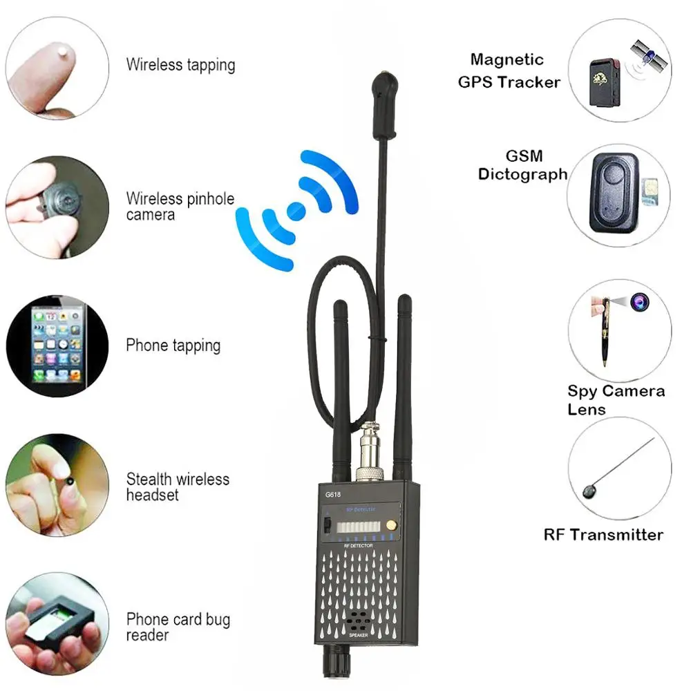 1.2GHz&2.8GHz&5.8GHz Wireless Camera Bug Detector, GSM GPS Bug Detector Radio Full Range Radio Signal Detector Bug Sweeper
1.2GHz&2.8GHz&5.8GHz Wireless Camera Bug Detector, GSM GPS Bug Detector Radio Full Range Radio Signal Detector Bug Sweeper