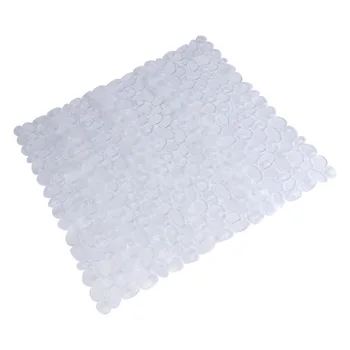 

Bath Non-Slip Mat Square Cobblestone Bath Shower Safety Mats PVC Anti-Bacterial Mildew Resistant Antiskid Mat (Clear)