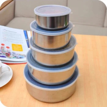 Hot 5Pcs/Set Stainless Steel Home Food Portable Storage Container Preservation Stackable Box Case Mixing Bowls with Airtight Lid
Hot 5Pcs/Set Stainless Steel Home Food Portable Storage Container Preservation Stackable Box Case Mixing Bowls with Airtight Lid