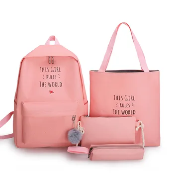 4Pcs/set Women Canvas School Backpacks For Teenagers Girls Student Book Bag Mochilas Sac A Dos Casual Travel Knapsack Rucksack
4Pcs/set Women Canvas School Backpacks For Teenagers Girls Student Book Bag Mochilas Sac A Dos Casual Travel Knapsack Rucksack