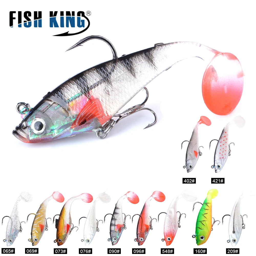 FISH KING 11Colors Soft Lures 8/10cm 1PC/Lot Jig Fishing Lure With Treble Hook Head Silicone Bait Fishing Accessories
FISH KING 11Colors Soft Lures 8/10cm 1PC/Lot Jig Fishing Lure With Treble Hook Head Silicone Bait Fishing Accessories