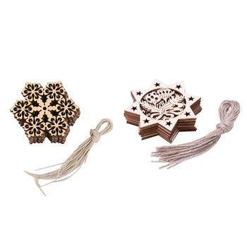 20X Christmas Ornaments Wood Hanging Hollow Xmas Decorations Wood Color, with Hemp Ropes, Octagon Bells & Snowflake
20X Christmas Ornaments Wood Hanging Hollow Xmas Decorations Wood Color, with Hemp Ropes, Octagon Bells & Snowflake