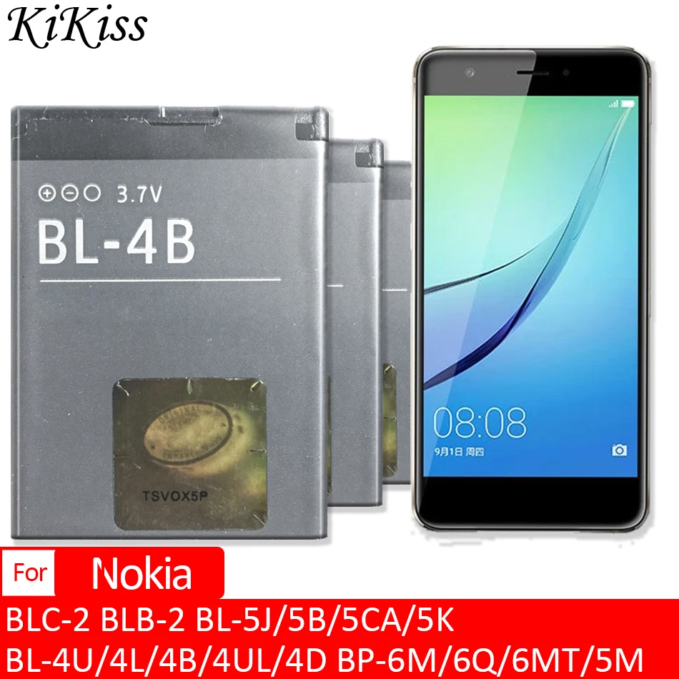 Battery BLC-2 BLB-2 BL-5J/5B/5CA/5K BL-4U/4L/4B/4UL/4D BP-6M/6Q/6MT/5M For Nokia 5233 3530 3220 6150 C3 330 C2-06 C5-04 E73 E51i | Мобильные
