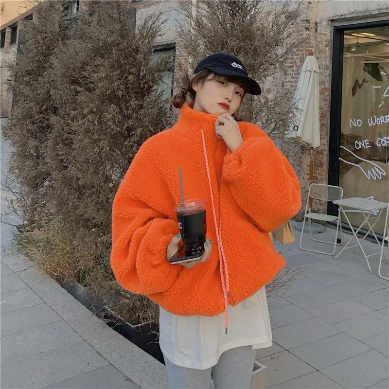 Autumn And Winter Street Loose Plus Velvet Stand-Up Collar Lamb Wool Harajuku Solid Color Short Coat Jacket
Autumn And Winter Street Loose Plus Velvet Stand-Up Collar Lamb Wool Harajuku Solid Color Short Coat Jacket