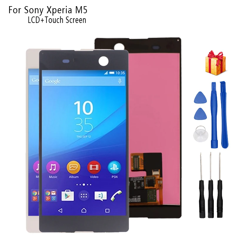 Фото Для Sony Xperia M5 ЖК-дисплей сенсорный экран рамка дигитайзер сборка E5603 E5606 E5653 для SONY