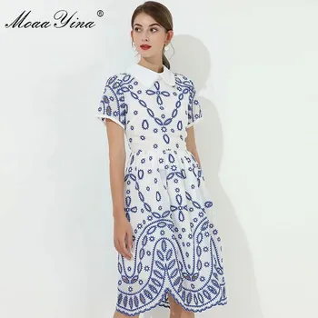 MoaaYina Fashion Designer dress Summer Women's Dress Short Sleeve Hollow Out Embroidery Vacation Dresses
MoaaYina Fashion Designer dress Summer Women's Dress Short Sleeve Hollow Out Embroidery Vacation Dresses