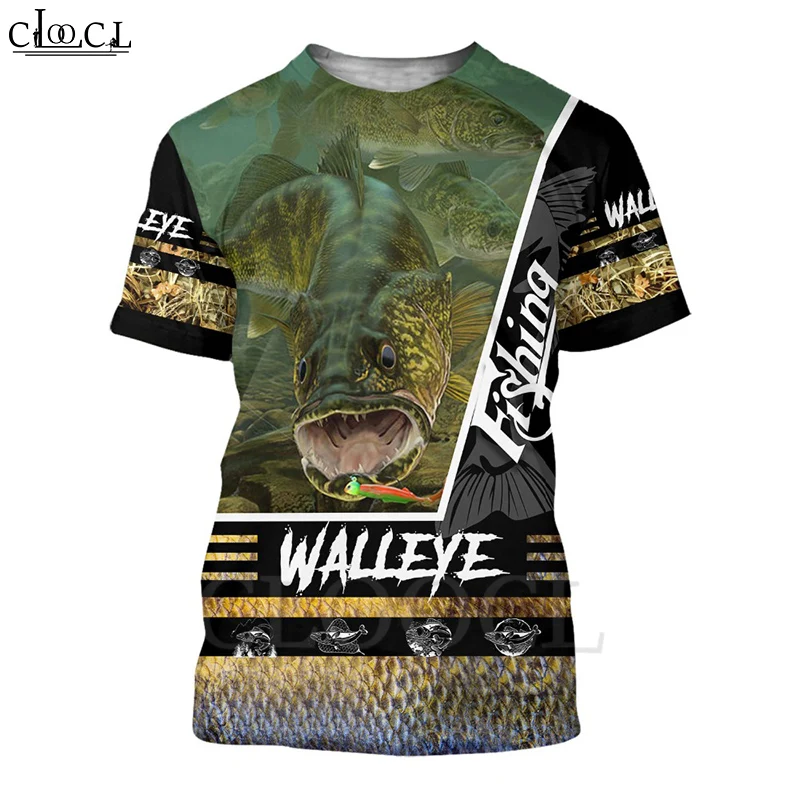 Мужская футболка с объемным принтом CLOOCL Animal Fishing Harajuku летняя Модная рубашка