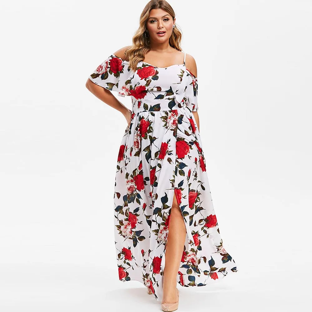 ROSEGAL Plus Size Floral Open Shoulder Dress A-Line Spaghetti Strap Cold Short Sleeves Holiday Print High Waist Women Long Dress
ROSEGAL Plus Size Floral Open Shoulder Dress A-Line Spaghetti Strap Cold Short Sleeves Holiday Print High Waist Women Long Dress