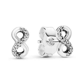 Baofu New 925 Sterling Silver Ear Studs Glittering Infinite Love European Aboriginal Earrings Lady Gift High Jewelry
Baofu New 925 Sterling Silver Ear Studs Glittering Infinite Love European Aboriginal Earrings Lady Gift High Jewelry