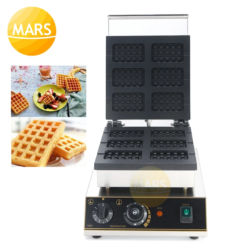 

Commercial Waffle Maker Non-stick Electric Waffle Iron Baker Machine 6pcs waffle on stick Toaster Snack Machine 220v 110v