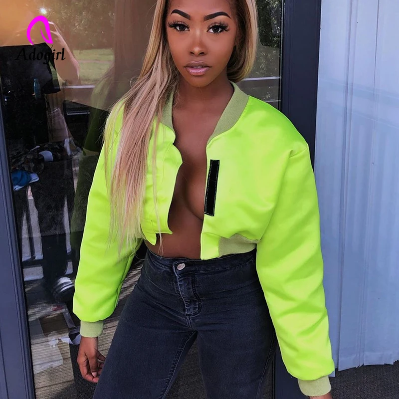 Adogirl Neon Green Basic Jacket Biker Coat Autumn 2019 Street Bomber Jacket Women Patchwork Baseball Jackets Sportwear Outwear
Adogirl Neon Green Basic Jacket Biker Coat Autumn 2019 Street Bomber Jacket Women Patchwork Baseball Jackets Sportwear Outwear