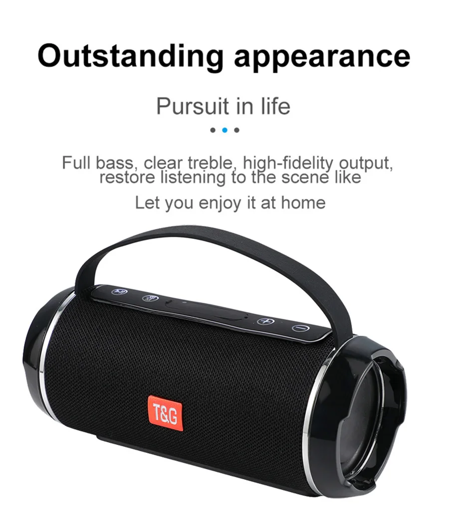 

40W portable bluetooth speakers TWS outdoor stereo subwoofer bass wireless mini column speaker with USB TF FM radio AUX MP3