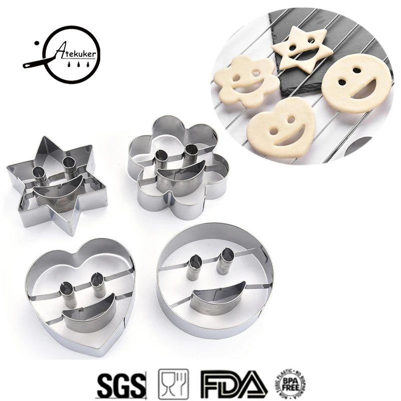 Atekuker Smile Face Biscuit Cookie Cutter Tools Cookie Stamps Set Mold For Cookies Vegetable Cutter
Atekuker Smile Face Biscuit Cookie Cutter Tools Cookie Stamps Set Mold For Cookies Vegetable Cutter