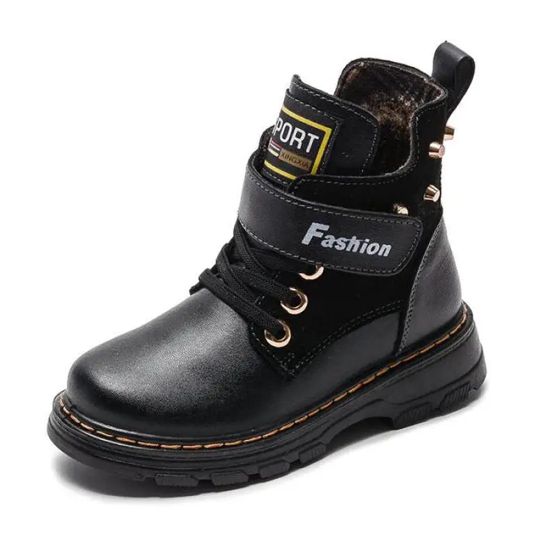Children Boots Autumn Winter Genuine Leather Martin Boots Fashion In The Calf Snow Boots Plush Warm Waterproof Non-slip Boots 
Children Boots Autumn Winter Genuine Leather Martin Boots Fashion In The Calf Snow Boots Plush Warm Waterproof Non-slip Boots
