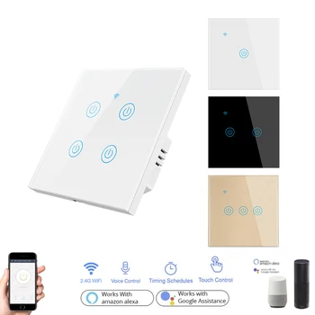 1/2/3/4 gang Smart wifi Touch wall Switch Timer Module work with Google Home Amazon Alexa 220V AC Smart Life APP
1/2/3/4 gang Smart wifi Touch wall Switch Timer Module work with Google Home Amazon Alexa 220V AC Smart Life APP