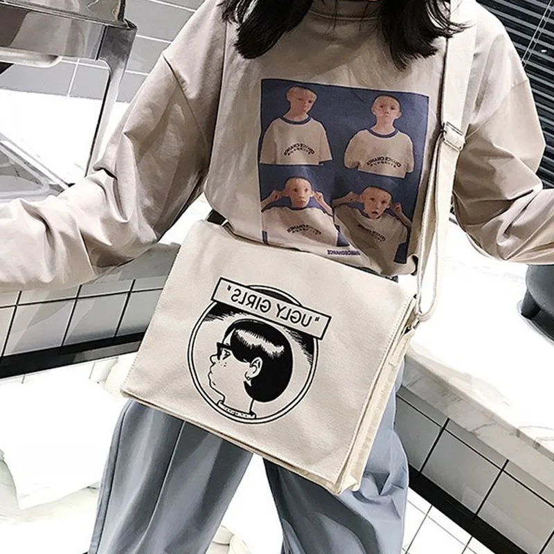 Fashion Women Letters Printing Messenger Bag Canvas Bags Shoulder Bags 2019 New Hot Female Students School Bags Handbags
Fashion Women Letters Printing Messenger Bag Canvas Bags Shoulder Bags 2019 New Hot Female Students School Bags Handbags