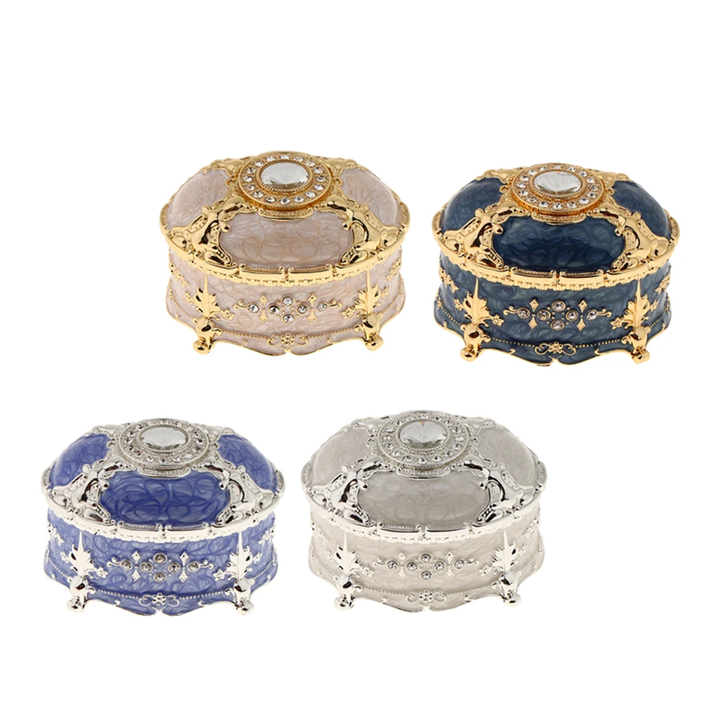 Luxury Vintage Metal Jewelry Box Ring Trinket Case Christmas Birthday Gift Luxury Vintage Metal Jewelry Box Ring Trinket Case Christmas Birthday Gift