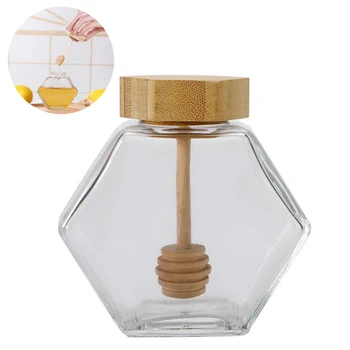 220ML/380ML Hexagonal Glass Honey Bottle with Wooden Stirring Rod Packaging Bottle Small Honey Bottle Container Honey Jar
220ML/380ML Hexagonal Glass Honey Bottle with Wooden Stirring Rod Packaging Bottle Small Honey Bottle Container Honey Jar