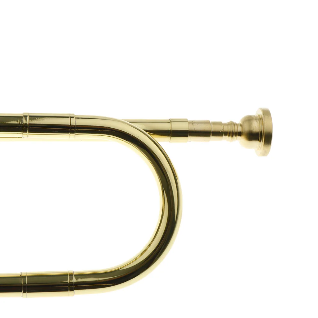 Retro Military Cavalry Trumpet Bugle Horn Golden Color Brass Instrument Retro Military Cavalry Trumpet Bugle Horn Golden Color Brass Instrument