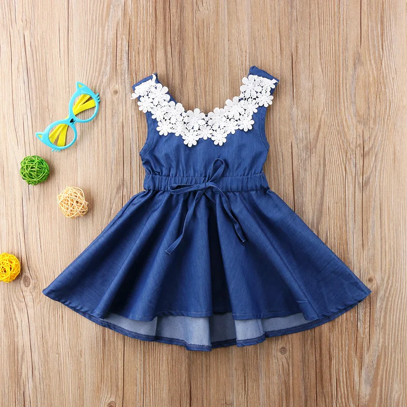 Girls Backless Dress INS Europe And America New Style Summer Denim-like Fabric Lace Dress Children Shirt Supply of Goods Type Su
Girls Backless Dress INS Europe And America New Style Summer Denim-like Fabric Lace Dress Children Shirt Supply of Goods Type Su