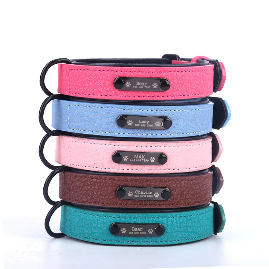Custom Leather Dog Collar With Personalized Nameplate Anti-lost Pet Engravable Name ID Tag Collar Correa Retractil Perro Yorkie
Custom Leather Dog Collar With Personalized Nameplate Anti-lost Pet Engravable Name ID Tag Collar Correa Retractil Perro Yorkie