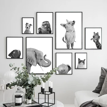 Black White Elephant Dog Cat Giraffe Animals Wall Art Canvas Painting Nordic Posters And Prints Wall Pictures Kids Room Decor 
Black White Elephant Dog Cat Giraffe Animals Wall Art Canvas Painting Nordic Posters And Prints Wall Pictures Kids Room Decor