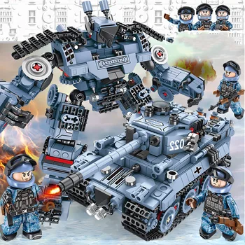 800+ PCS 99 Tiger M1A2 Main Tank Deformation Robot Tank Building Blocks Toys Model Military Compatible LegoINGlys Bricks Toys
800+ PCS 99 Tiger M1A2 Main Tank Deformation Robot Tank Building Blocks Toys Model Military Compatible LegoINGlys Bricks Toys