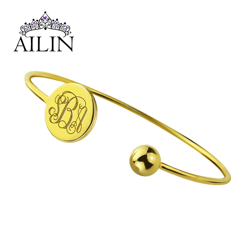 AILIN 18K Gold Plated Charm Bracelets Stainless Steel Custom Bangle Women Perzonalized Letter Monogram Bracelets Jewelry Gifts
AILIN 18K Gold Plated Charm Bracelets Stainless Steel Custom Bangle Women Perzonalized Letter Monogram Bracelets Jewelry Gifts