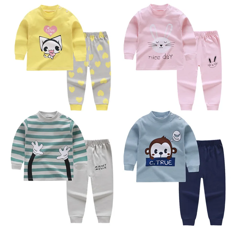 

Cotton Baby Pajama Set Boys Full Sleeve Kids Sleepwear Dinosaur Cartoon Pyjamas Children Girls Pajamas Infantil Pijamas