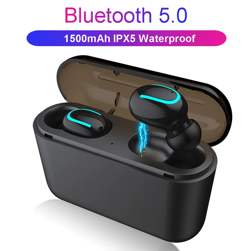 Фото Q32 Wireless Bluetooth 5.0 Earphone With 1500mAh Charging Case For Phone Waterproof Noise Reduction Smart Touch HIFI TWS Earbuds |