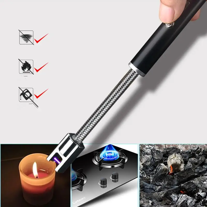 360 Degree Rotation Pulse Arc Lighter Kitchen and BBQ Electronic Lighters Rechargeable USB Portable Windproof Lighter
360 Degree Rotation Pulse Arc Lighter Kitchen and BBQ Electronic Lighters Rechargeable USB Portable Windproof Lighter
