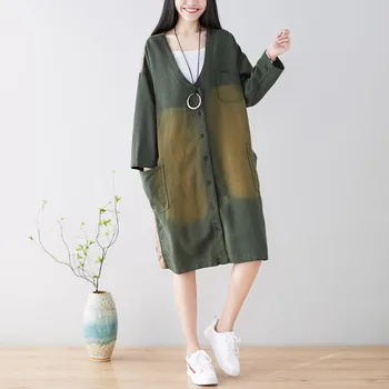 Fashion 2020 new style do old patchwork medium long coat loose large size literary trench coat v-neck cardigan
Fashion 2020 new style do old patchwork medium long coat loose large size literary trench coat v-neck cardigan