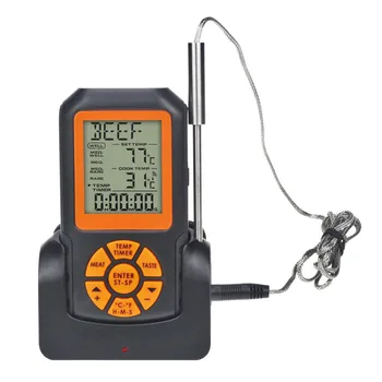 Digital Backlight Wireless Remote Meat Kitchen Thermometer for Food Cooking BBQ Grill Oven with Timer/Temperature Alarm
Digital Backlight Wireless Remote Meat Kitchen Thermometer for Food Cooking BBQ Grill Oven with Timer/Temperature Alarm
