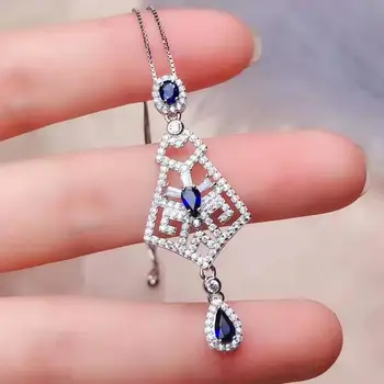 Natural Blue Sapphire 925 Silver Jewelry Pendant Women Fine Jewelry
Natural Blue Sapphire 925 Silver Jewelry Pendant Women Fine Jewelry