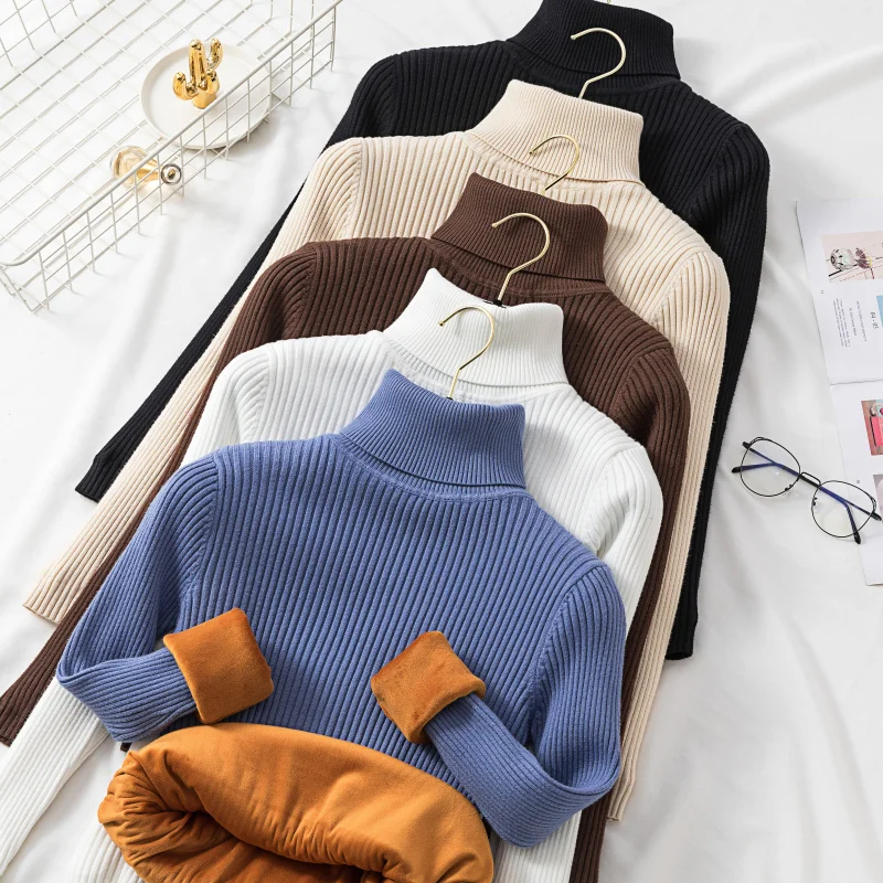JKZ Women's sweater high neck velvet warm in autumn and winter women's Pullover thick warm pullover knitted rib women's sweater
JKZ Women's sweater high neck velvet warm in autumn and winter women's Pullover thick warm pullover knitted rib women's sweater