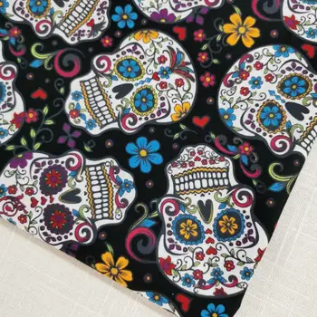 105cm Width Sugar Skull Black 100% Cotton Fabric for Girl Clothes Hometextile Backpacks Cushion Cover Curtain DIY-AFCK061
105cm Width Sugar Skull Black 100% Cotton Fabric for Girl Clothes Hometextile Backpacks Cushion Cover Curtain DIY-AFCK061