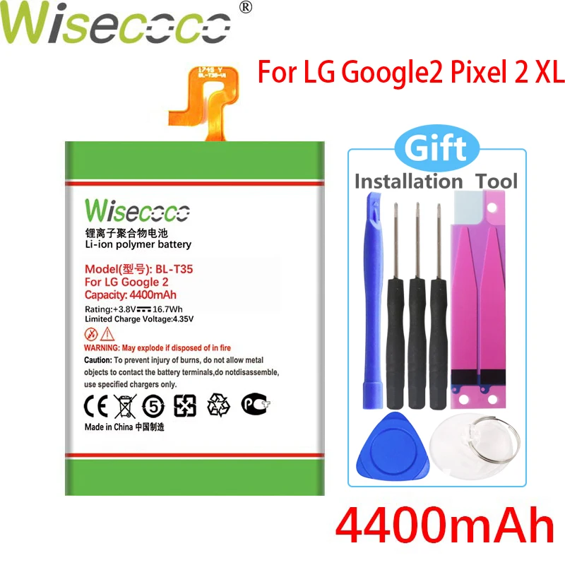 Wisecoco BL-T35 4400 мАч Новый Батарея для LG Google2 Pixel 2 XL телефона Высокое качество |