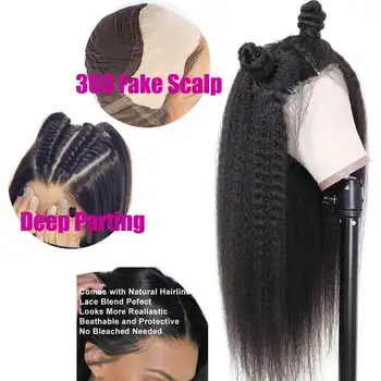 Fake Scalp 360 Lace Front Wigs Preplucked Invisible Kinky Straight Human Hair Wig Bleached Knots Remy Hd Transparent Lace Wig
Fake Scalp 360 Lace Front Wigs Preplucked Invisible Kinky Straight Human Hair Wig Bleached Knots Remy Hd Transparent Lace Wig