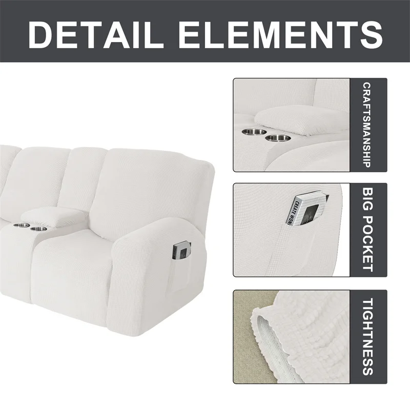 Housse extensible pour fauteuil inclinable 3 places, avec porte-gobelet, en polaire, pour salon Housse extensible pour fauteuil inclinable 3 places, avec porte-gobelet, en polaire, pour salon