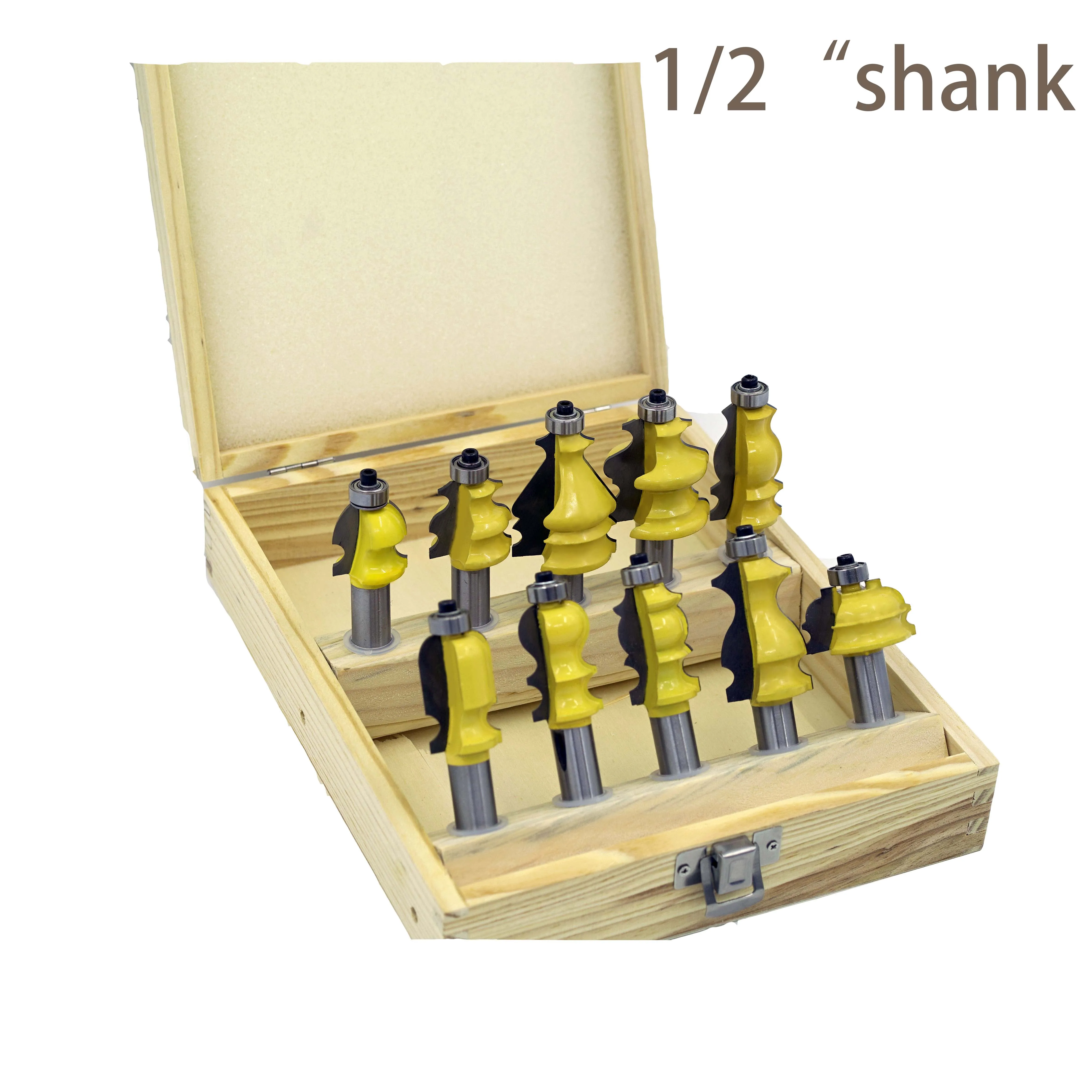 10pcs 1/2"Shank Architectural Molding Handrail Router Bits Set Casing Base woodworking tools Face Mill milling cutter woodwork
10pcs 1/2"Shank Architectural Molding Handrail Router Bits Set Casing Base woodworking tools Face Mill milling cutter woodwork