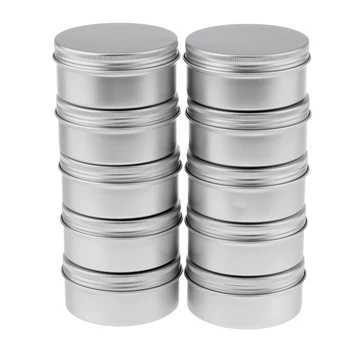 150ml Silver Aluminum Round Lip Balm Tin Storage Jar Containers with Screw Cap for Salves, Cosmetic, Candles Pack of 10
150ml Silver Aluminum Round Lip Balm Tin Storage Jar Containers with Screw Cap for Salves, Cosmetic, Candles Pack of 10