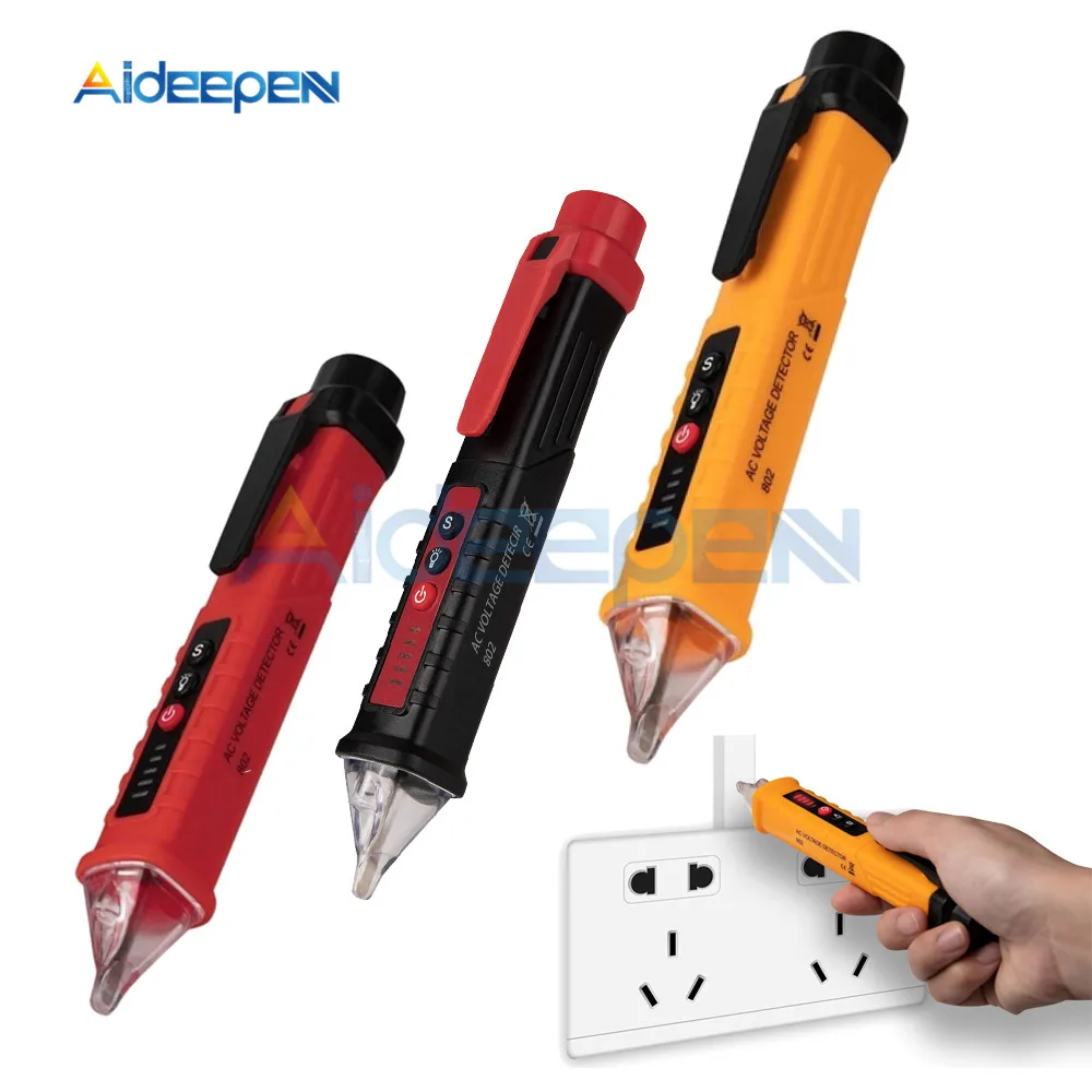 VD802 Non-contact AC Voltage Detector Tester 12V-1000V LED Voltage Meter Vape Pen Outlet Socket Voltmeter Indicator Test Pen
VD802 Non-contact AC Voltage Detector Tester 12V-1000V LED Voltage Meter Vape Pen Outlet Socket Voltmeter Indicator Test Pen