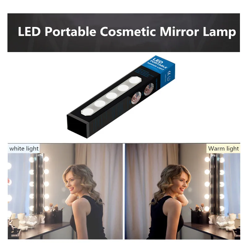 

New upgrade USB LED 12V Makeup Lamp Wall Light 5 Bulbs Kit For Dressing Table Stepless Dimmable Hollywood Vanity Mirror Light