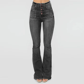 Women Denim Pants Button Up High Waist Flare Jeans Ladies Retro Pants Female Wide Leg Trousers Push Size Bell-Bottom Pants
Women Denim Pants Button Up High Waist Flare Jeans Ladies Retro Pants Female Wide Leg Trousers Push Size Bell-Bottom Pants