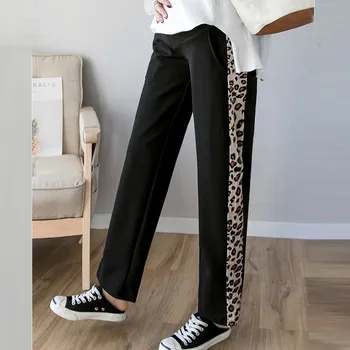 

Women Pregnant Sportswear Casual Pants Maternity Broad-legged Trousers Legging Loose Leopard Print Maternity Pants #1217