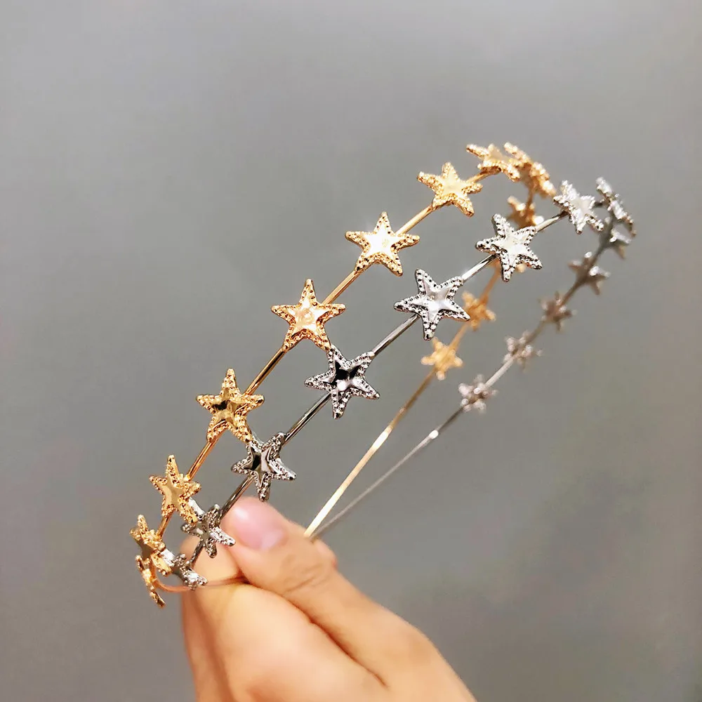 752_2019-Summer-Popular-Gold-Silver-Color-Small-Pentagram-Metal-Hairbands-For-Girl-Women-s-Fashion-Korean
