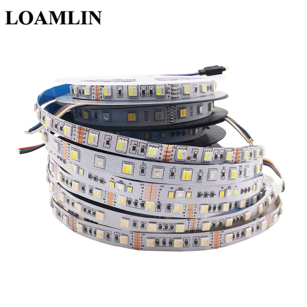 RGB+CCT LED Strip 5050 60led/meter 12v 24volt 5 in 1 chips flexible Strip White PCB For Home Decoration
RGB+CCT LED Strip 5050 60led/meter 12v 24volt 5 in 1 chips flexible Strip White PCB For Home Decoration