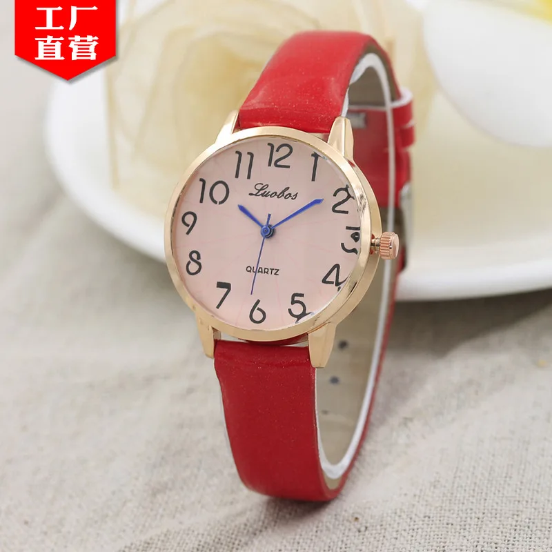 Creative-LBS Rhombus Convex Glass Leather Strap Watch Women's with Numbers Measuring Quartz Watch Red Letter Decoration Table
Creative-LBS Rhombus Convex Glass Leather Strap Watch Women's with Numbers Measuring Quartz Watch Red Letter Decoration Table